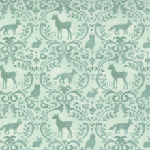Load image into Gallery viewer, Effie's Woods Woodland Damask Animals Mint SKU 56014 15