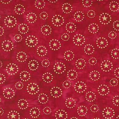 Felicity Batiks Stars Metallic Red SKU 27311 180M