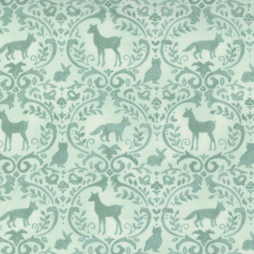 Effie's Woods Woodland Damask Animals Mint SKU 56014 15