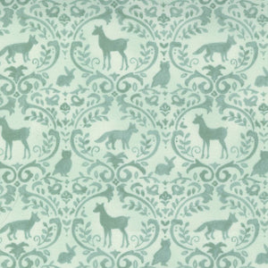 Effie's Woods Woodland Damask Animals Mint SKU 56014 15