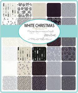 White Christmas Metallic Stars White SKU 1657 19M Zen Chic - A House Full of Thread