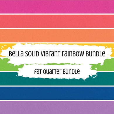 Bella Solid Vibrant Rainbow Fabric Fat Quarter Bundle